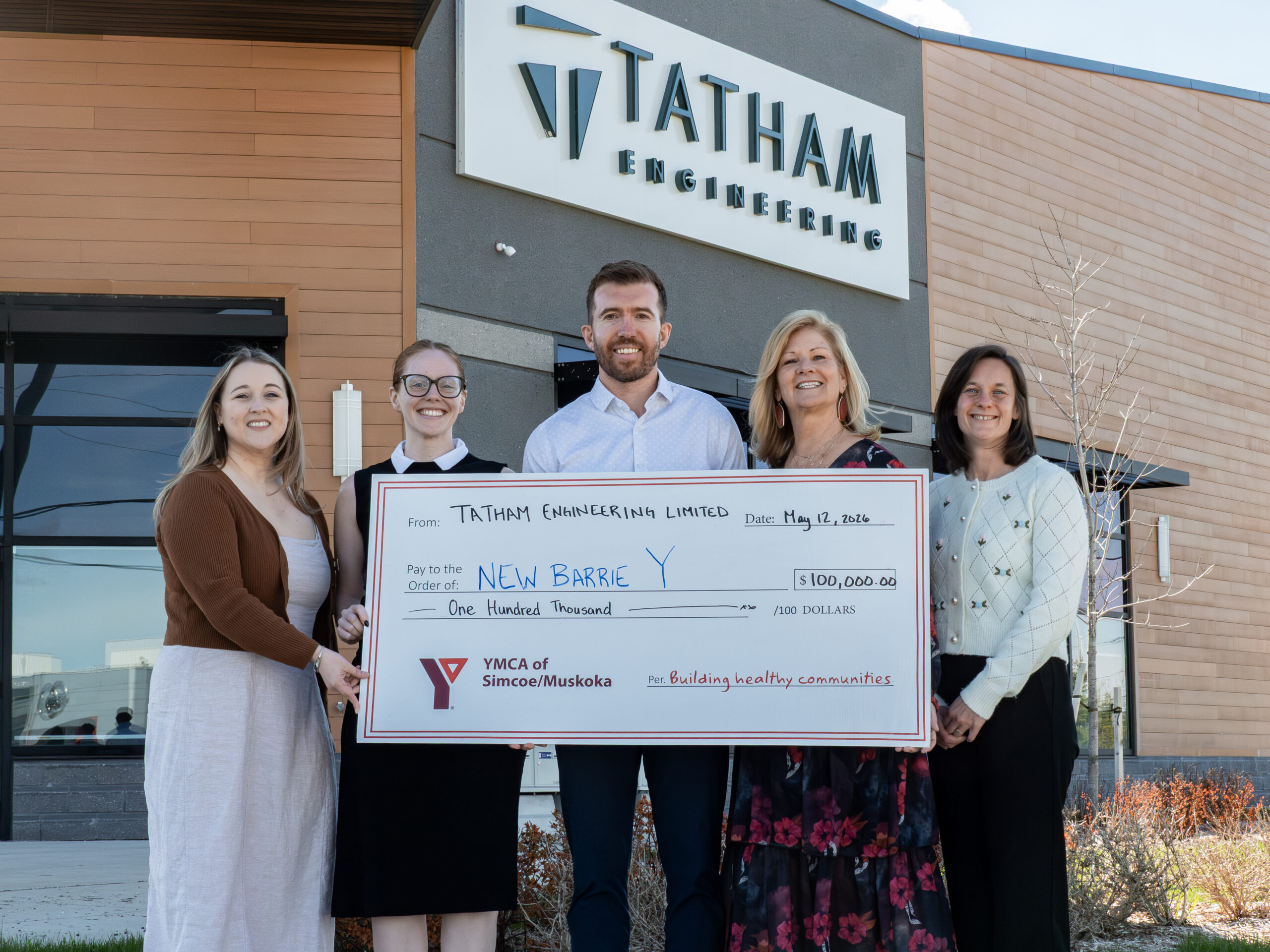 Tatham Engineering Pledges $100,000 to New YMCA in Barrie to Foster Community Health and Wellness - YMCA of Simcoe Muskoka