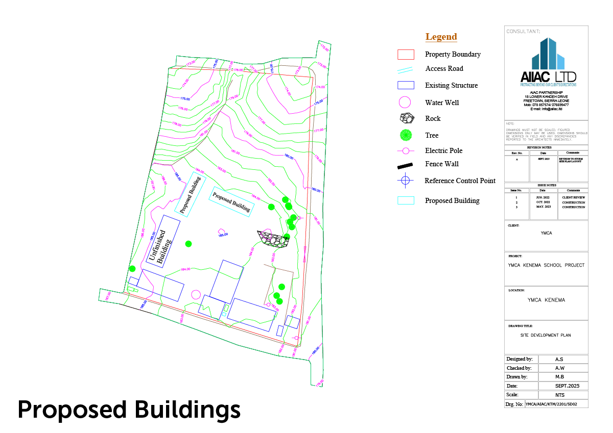 Proposed buildings at the Sierra Leone Site